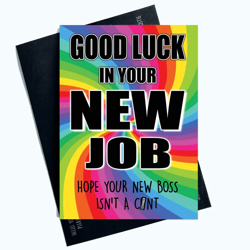 Rude New Job Card for a Colleague Starting Fresh