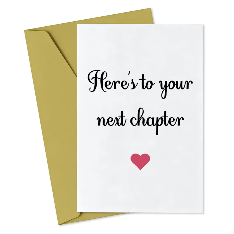 Minimal Script Typography Heart Card for Farewell Moments