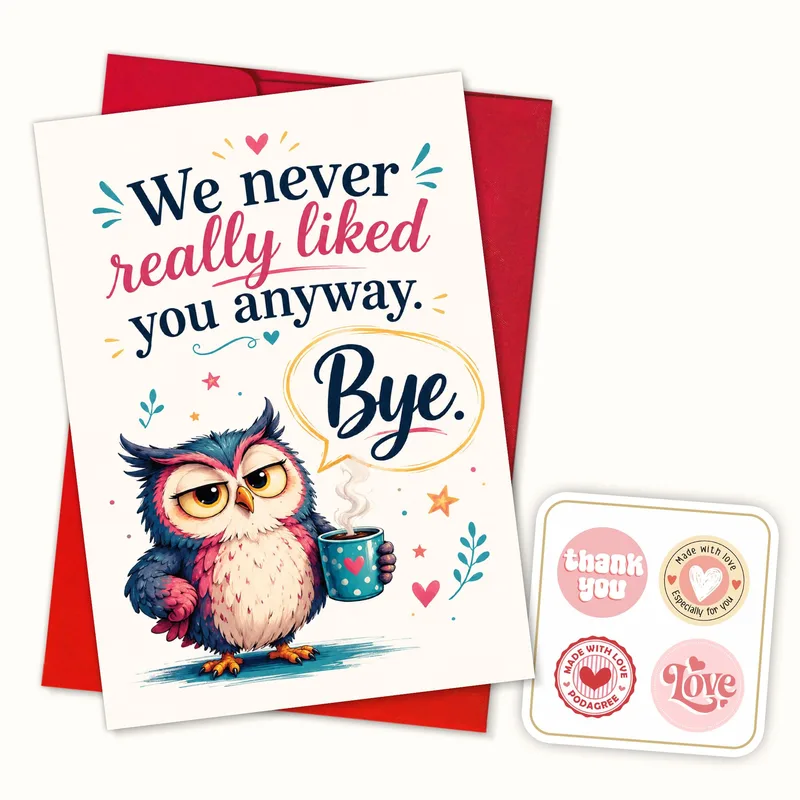 We never really liked Card: a sarcastic owl farewell