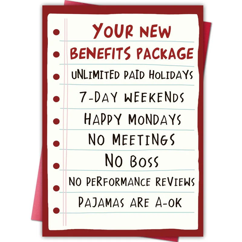 Your New Benefits Package Card – Greeting Card in black