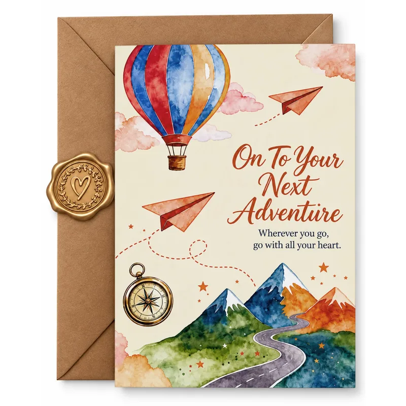 Farewell Adventure Card: On To Your Next Adventure