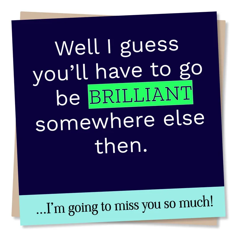 Going Away Colleague Card – Greeting Card in black