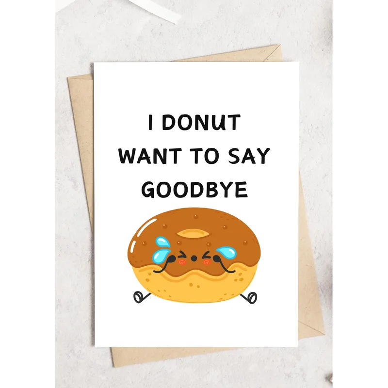 Crying Donut Card: A Sweet Goodbye for Coworkers