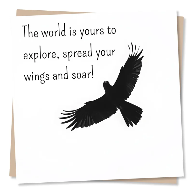 Explore the World Card – Greeting Card in black