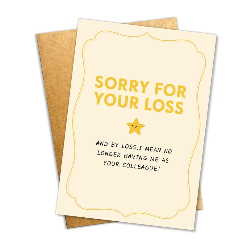 Sorry for Your Loss Farewell Yellow Card for a Coworker