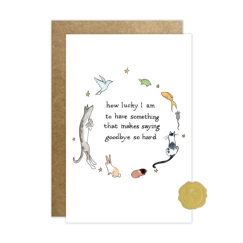 Watercolor Pet Circle Card: Goodbye to a Beloved Pet
