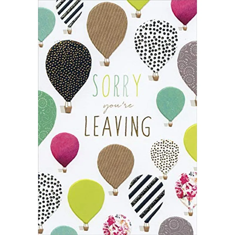 Farewell Hot Air Balloon Card for a Colleague Moving On