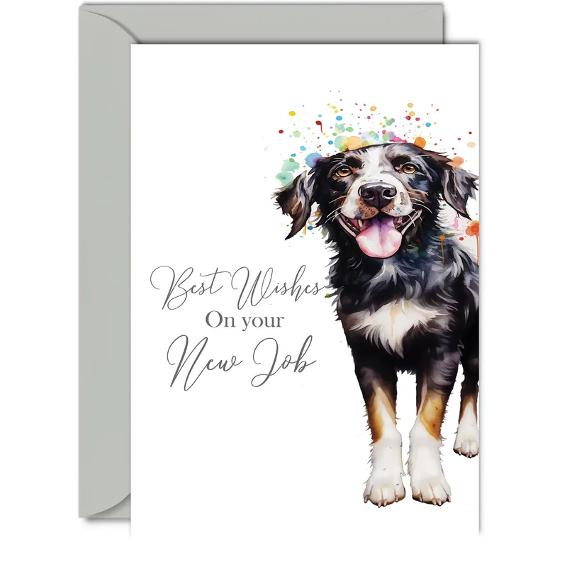 New Job Best Wishes Card for Dog Lovers Celebrating a Career Change