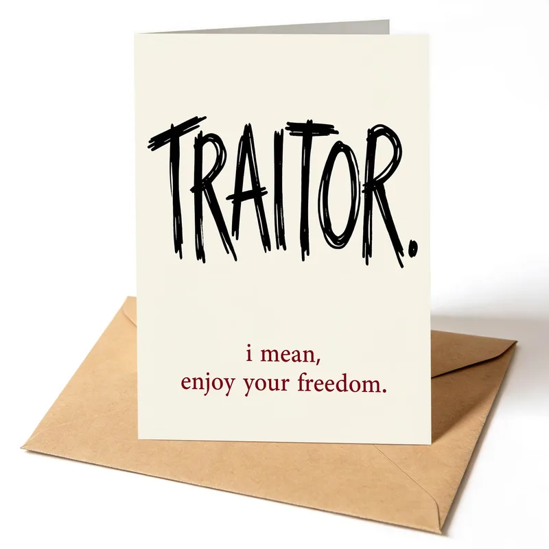 Traitor i mean enjoy Card for Coworker Leaving Office