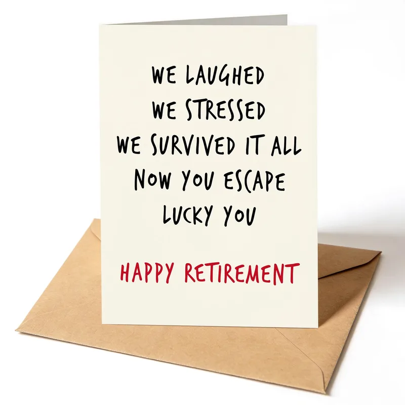 We Laughed We Stressed Card for Coworker Retirement Farewell