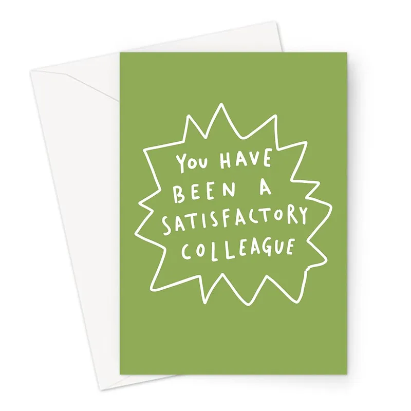 Satisfactory Colleague Card – Greeting Card in natural