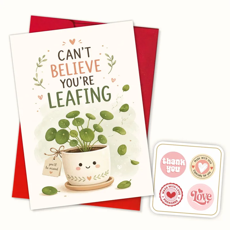 Plant Pun Goodbye Card for a Coworker Leaving Office