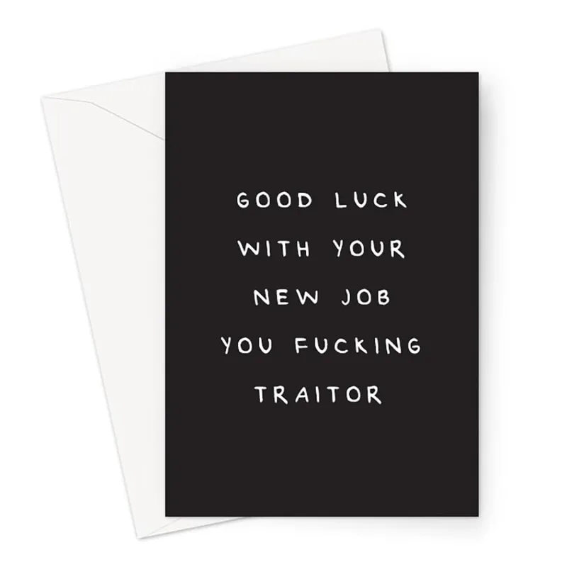 Traitor New Job Card for the Colleague Who Left You Behind