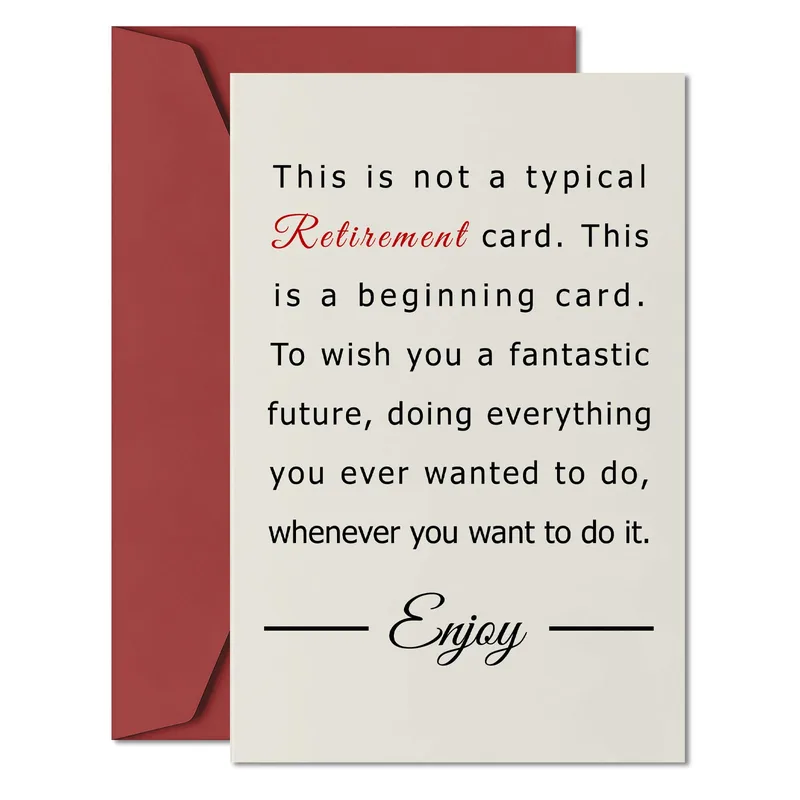 Cream Red Envelope Card for a New Chapter of Freedom