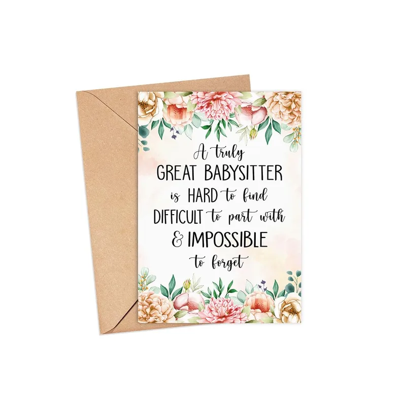 Farewell Babysitter Card Honoring a Hard-to-Find Caregiver