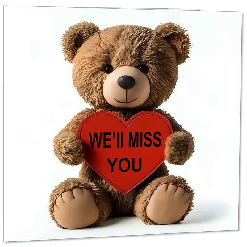 Teddy Bear Miss You Card for a Departing Colleague