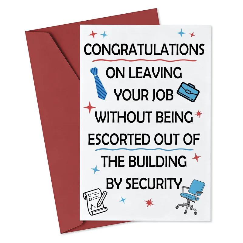 Congratulations Leaving Job Card for a Fun Farewell to Coworkers