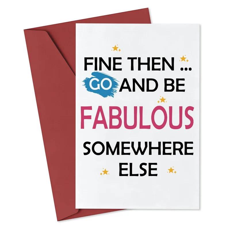Black Pink Blue Text Card for a Coworker Leaving Office