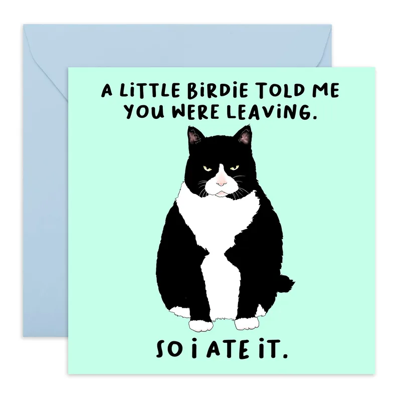 Black White Cat Farewell Card for a Coworker Who is Leaving