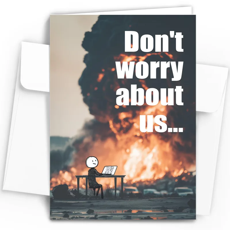 At Desk Explosion Coworker Card for a Dramatic Farewell