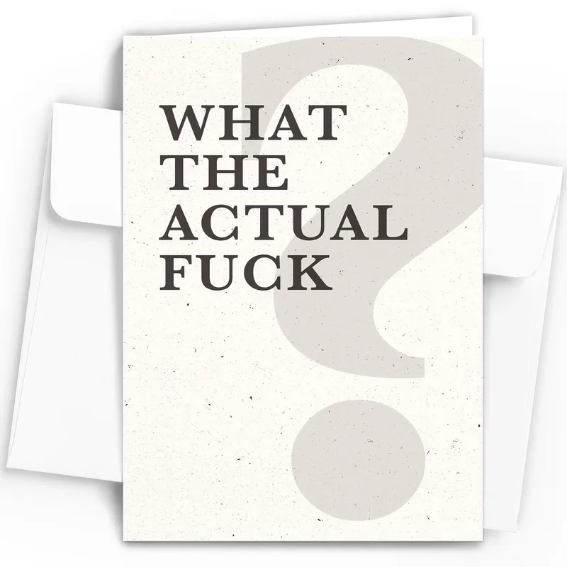 Large Gray Question Mark Card for a Coworker Leaving Office