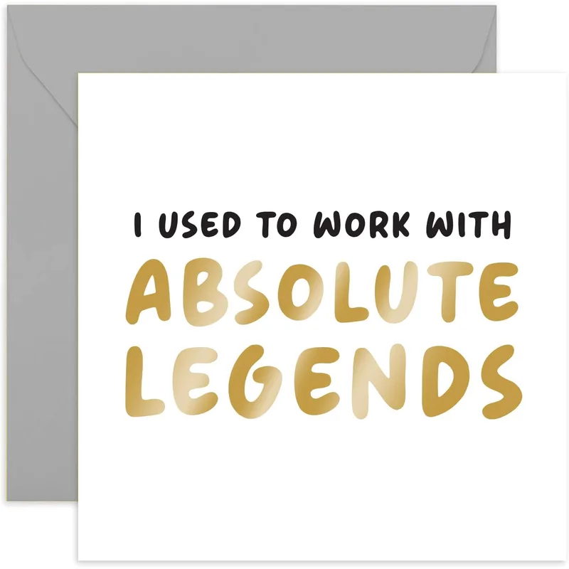 Gold Black Handwritten Farewell Card for Leaving Coworkers