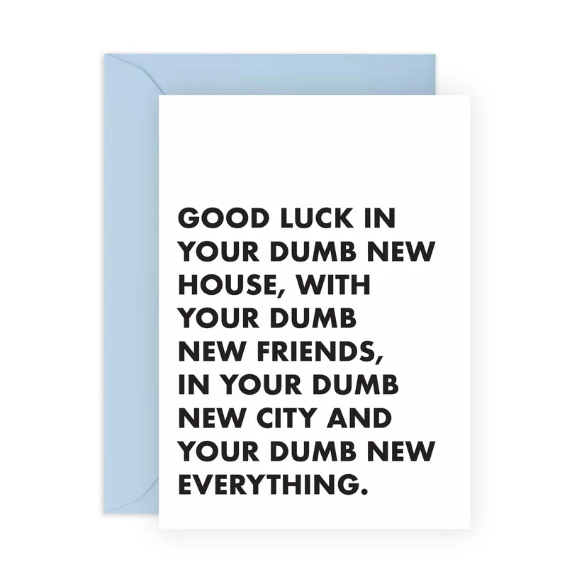 Black Bold White Farewell Card for a Friend Moving Away