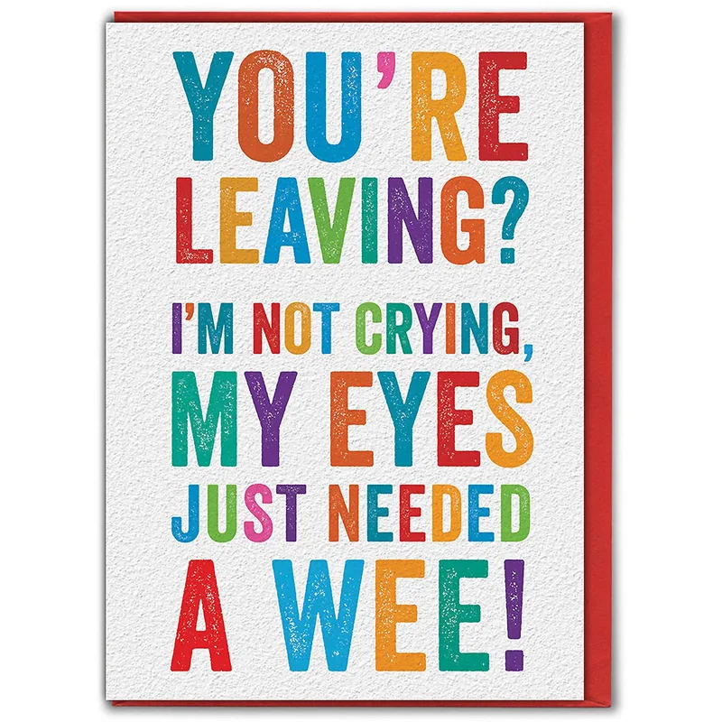 Bold Letters Red Farewell Card for a Colleague Who Needs to Leave