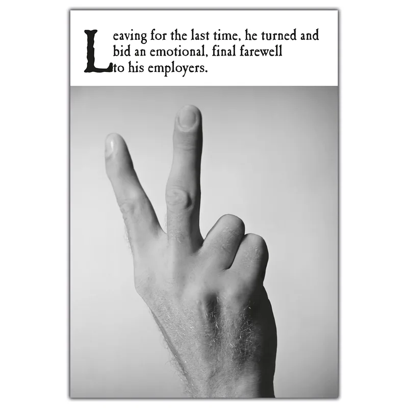 White Hand Gesture Farewell Card for a Rude Departure