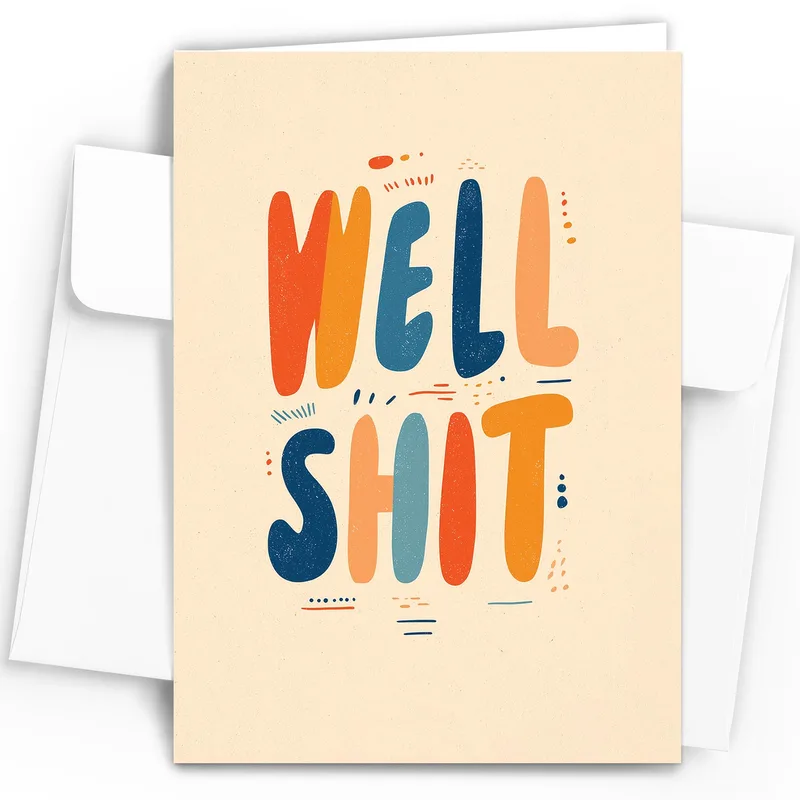 Multicolor Bold Letters Farewell Card for a Coworker Moving On