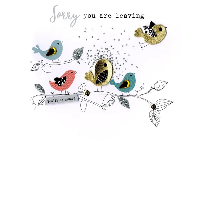 Birds Branch Sketch Farewell Card for Coworkers Leaving the Office