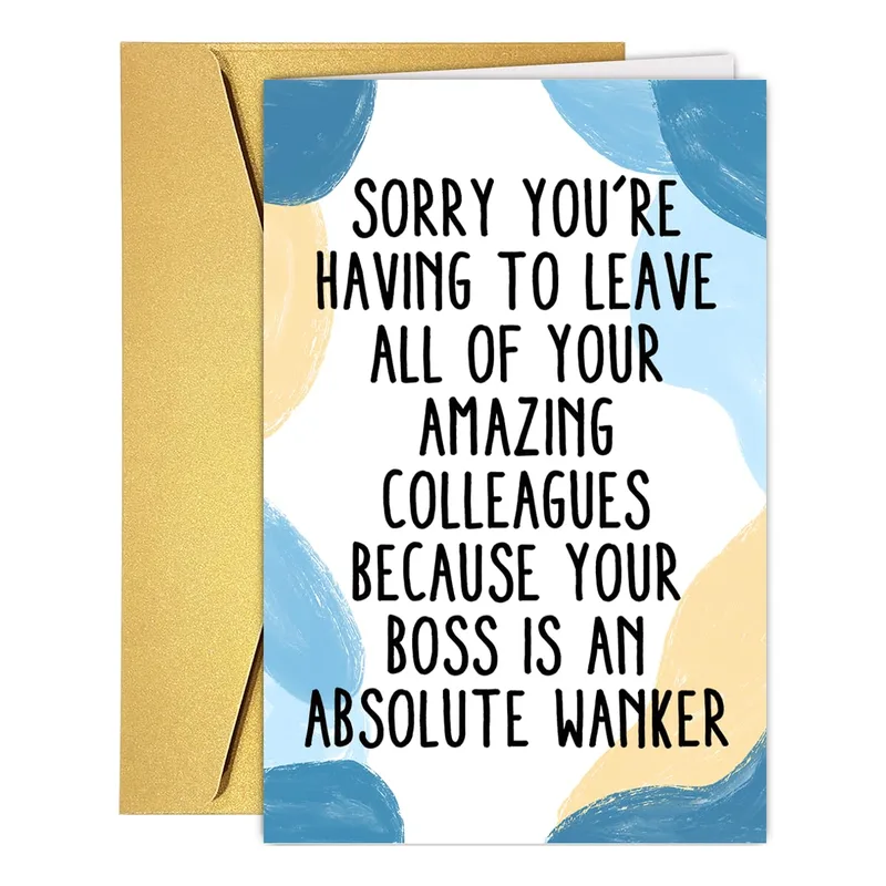 Abstract Shapes Card Farewell Card for Coworkers Leaving a Bad Boss