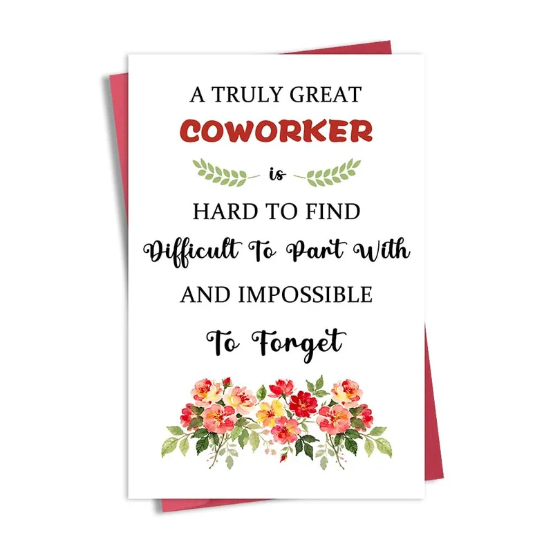 Floral Border Serif Farewell Card for a Coworker Hard to Find