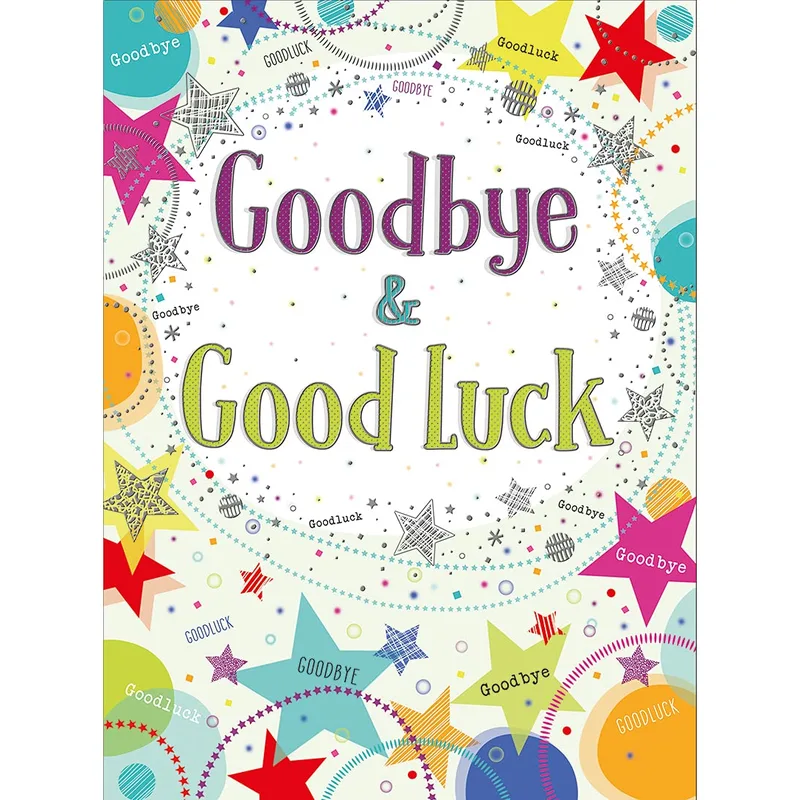 Stars Balloon Pattern Farewell Card features a vibrant
