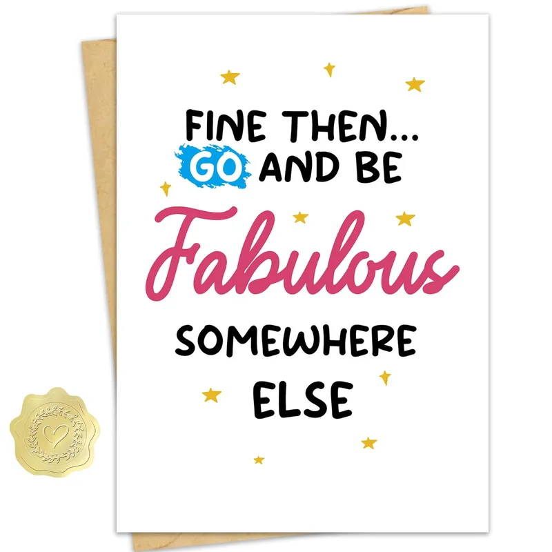 Script Gold Stars Farewell Card for Coworker Leaving