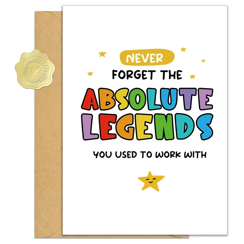 Colorful Legends White Farewell Card for Departing Coworkers