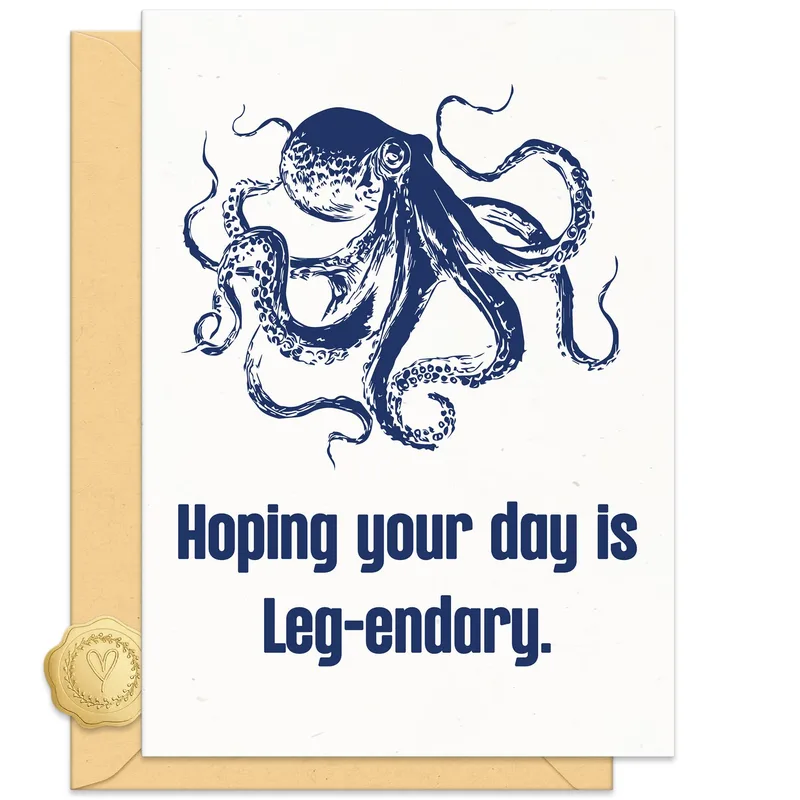Octopus Line Art Encouragement Card for a Coworker Leaving