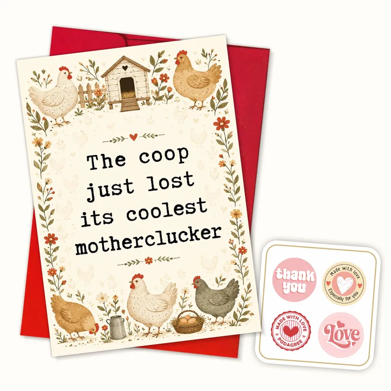 Coop Floral Cream Farewell Card for the Coworker Leaving