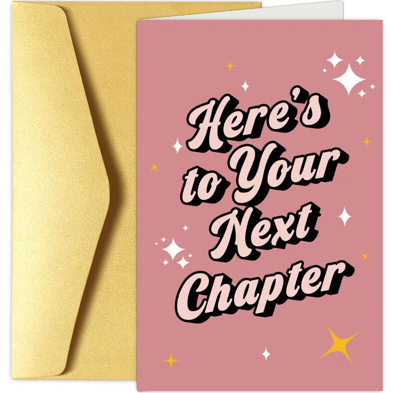 Script Sparkle Card New Job Card featuring retro typography