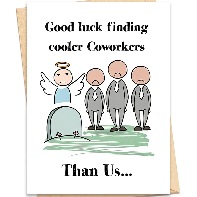 Angel Gravestone Men Farewell Card for the Departing Colleague