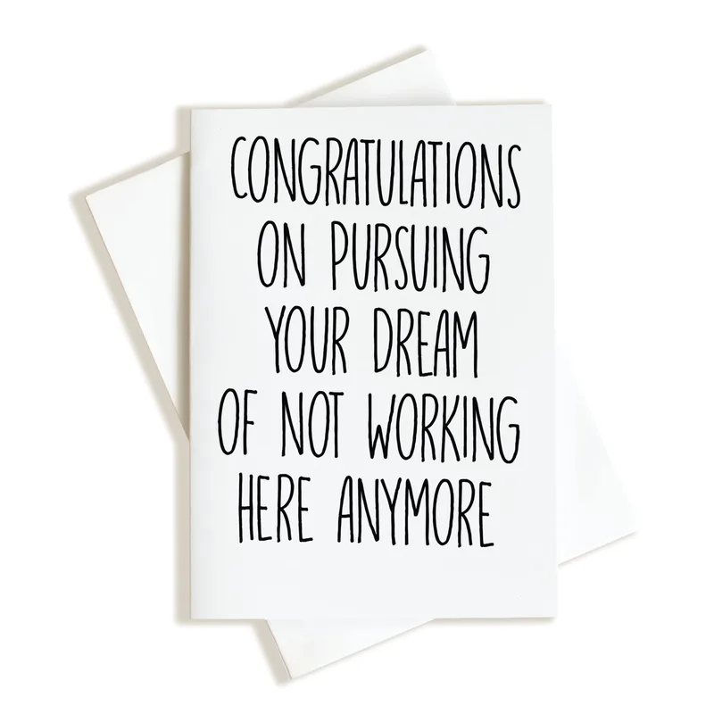 White Minimal Serif Farewell Card Celebrating a Coworker's Departure
