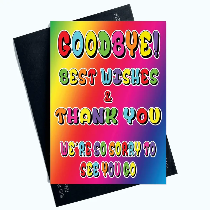 Rainbow Gradient Bold Farewell Card for a Coworker Starting a New Job