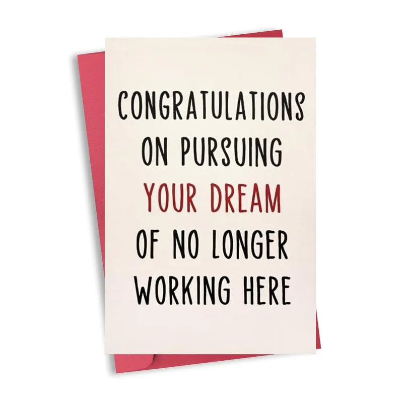 Red Envelope Minimal Farewell Card for Coworker Leaving Job