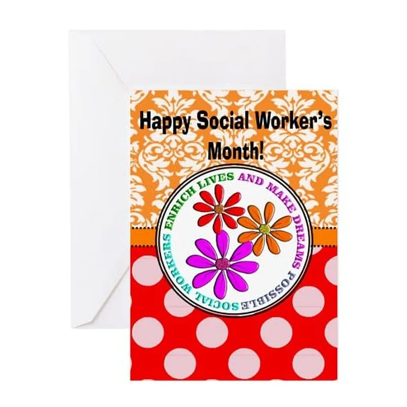 Orange Floral Circle Red Card – Greeting Card in natural