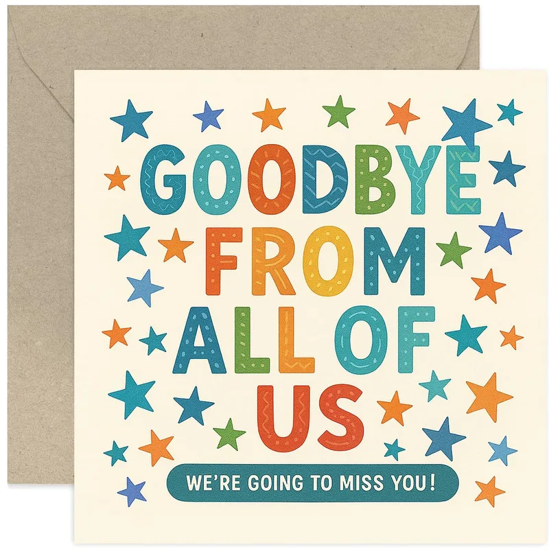 Stars Cream Border Farewell Card for a Colleague Leaving the Team