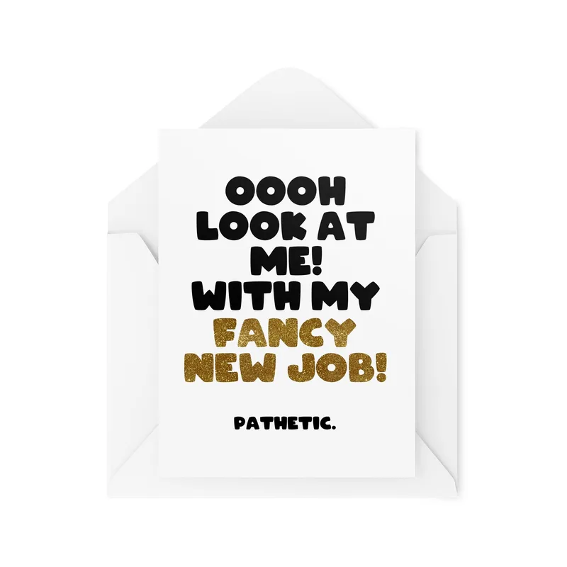White Card Bold New Job Card for a Colleague Leaving Work