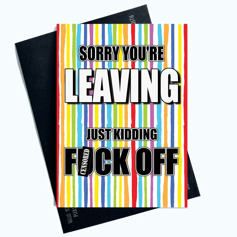 Rainbow Stripes Bold Farewell Card features bold text