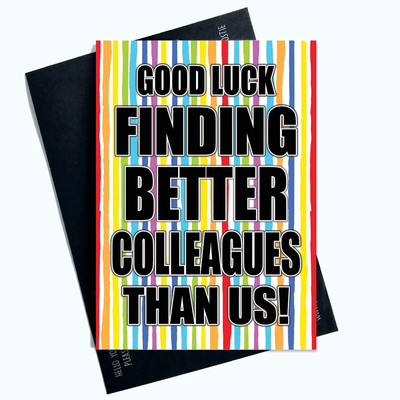 Rainbow Stripes Bold Text Card for a Coworker Leaving