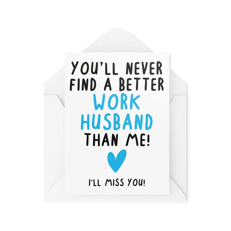 Envelope Blue Heart Farewell Card for the Best Coworker