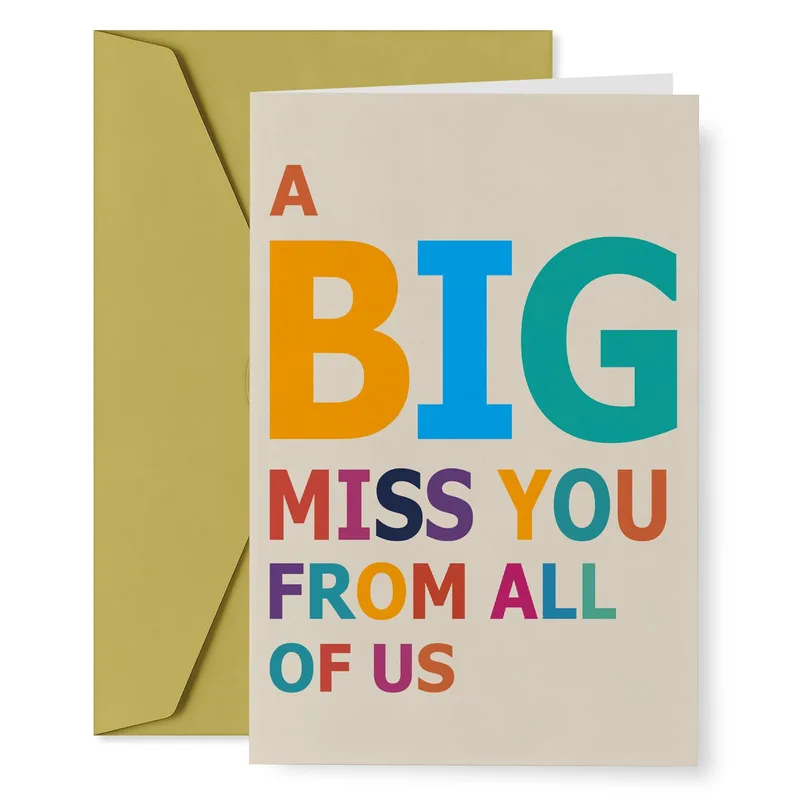 Block Letters Card Miss You Card